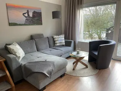 Ein Sitzbereich in der Unterkunft Kampweg 26