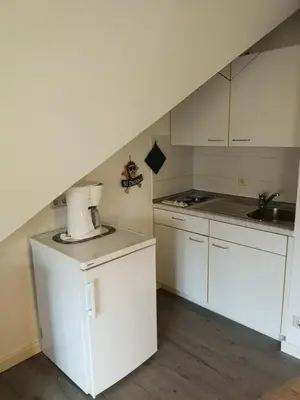 Küche/Küchenzeile in der Unterkunft Scharhörn, Ferienwohnung 14