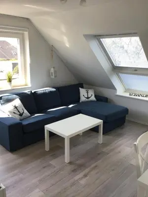 Ein Sitzbereich in der Unterkunft Ferienwohnung Ankerplatz