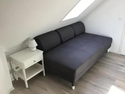 Ein Sitzbereich in der Unterkunft Ferienwohnung Ankerplatz