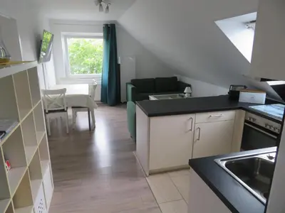 Küche/Küchenzeile in der Unterkunft Ferienwohnung Herzmuschel