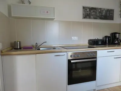 Küche/Küchenzeile in der Unterkunft Ferienwohnung Seestern