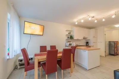 Küche/Küchenzeile in der Unterkunft Dünenflair Wohnung 2