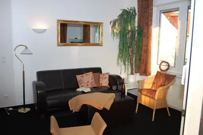 Ein Sitzbereich in der Unterkunft Ferienanlage Duhnen