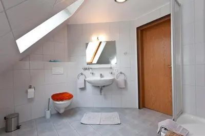 Ein Badezimmer in der Unterkunft Ferienwohnung am Schwarzen Wehl