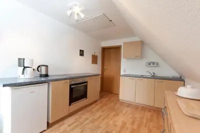 Küche/Küchenzeile in der Unterkunft Ferienwohnung am Schwarzen Wehl