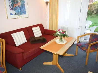 Ein Sitzbereich in der Unterkunft Residenz Albatros Cuxhaven 1