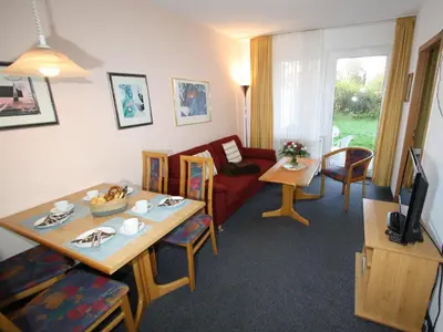 Ein Sitzbereich in der Unterkunft Residenz Albatros Cuxhaven 1