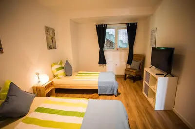 Ein Bett oder Betten in einem Zimmer der Unterkunft Strandchalet Elmo II
