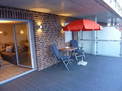 Ein Balkon oder eine Terrasse in der Unterkunft Segelmacherhuus Whg 10 Büsumer Tide