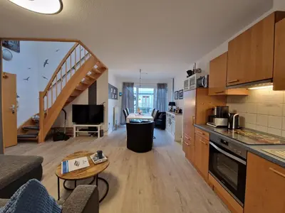 Küche/Küchenzeile in der Unterkunft Haus Seewind Wohnung 3