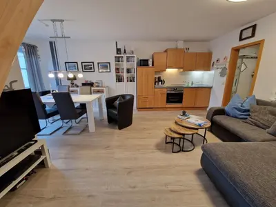 Küche/Küchenzeile in der Unterkunft Haus Seewind Wohnung 3