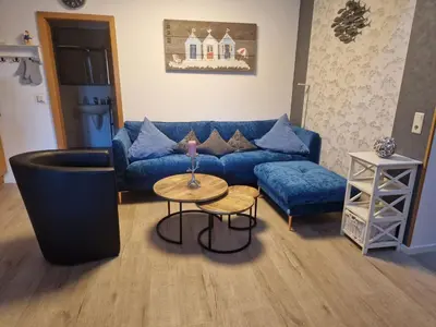Ein Sitzbereich in der Unterkunft Haus Seewind Wohnung 3