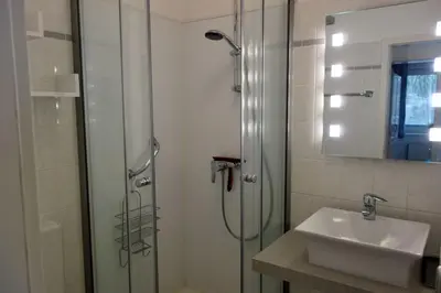 Ein Badezimmer in der Unterkunft Voßhörn 27 Whg. 1