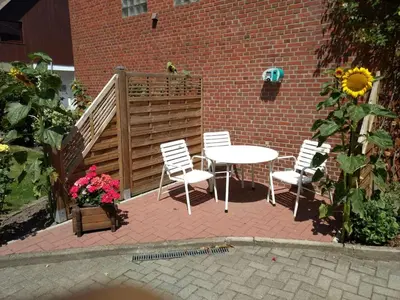 Ein Balkon oder eine Terrasse in der Unterkunft Ferienwohnung bi Klatt tu Hus