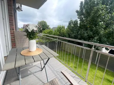 Ein Balkon oder eine Terrasse in der Unterkunft Cuxhavener Straße 5/3
