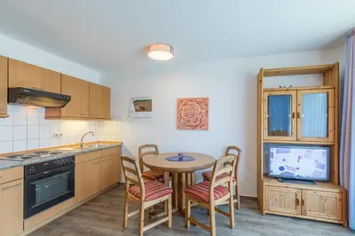 Küche/Küchenzeile in der Unterkunft Haus Stranddüne Wohnung 17