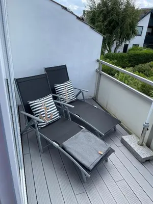 Ein Balkon oder eine Terrasse in der Unterkunft Wohnung 