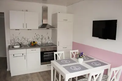 Küche/Küchenzeile in der Unterkunft Wohnung 