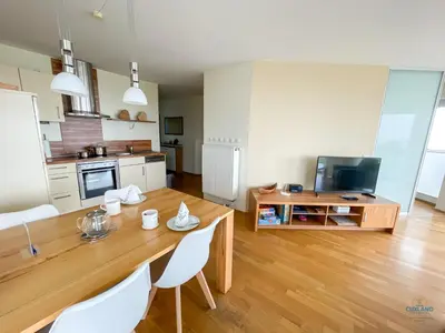 Küche/Küchenzeile in der Unterkunft Haus Blue Ocean Wohnung 8