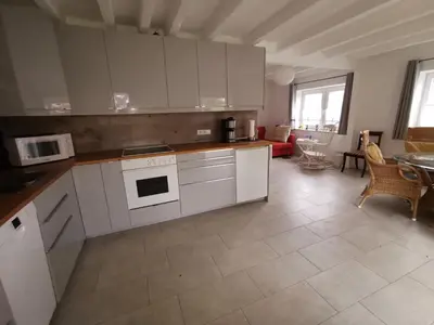 Küche/Küchenzeile in der Unterkunft Ferienhaus Domizil Wattenmeer