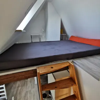 Ein Bett oder Betten in einem Zimmer der Unterkunft Ferienhaus Domizil Wattenmeer