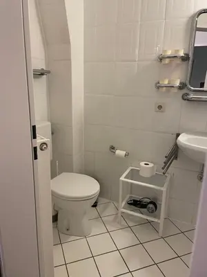 Ein Badezimmer in der Unterkunft Strandhaus am Kurpark