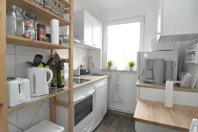 Küche/Küchenzeile in der Unterkunft Kleine Ferienwohnung Bederkesa