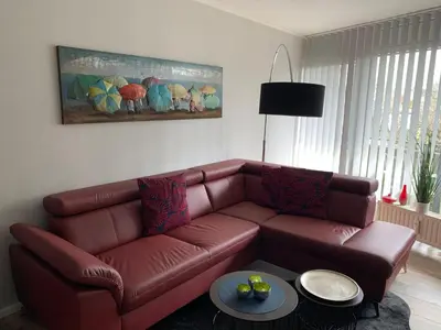 Ein Sitzbereich in der Unterkunft Wohnung Enjoy