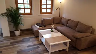 Ein Sitzbereich in der Unterkunft Holiday Homes Buchholz
