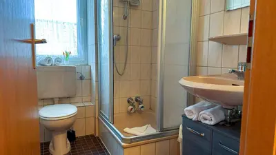 Ein Badezimmer in der Unterkunft Ferienwohnung 