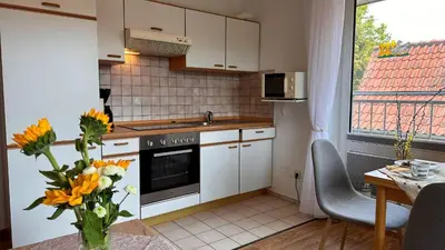 Küche/Küchenzeile in der Unterkunft Ferienwohnung 