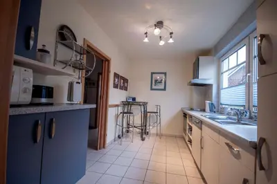 Küche/Küchenzeile in der Unterkunft Ferienhaus 'Haus Eversand'