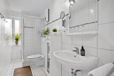 Ein Badezimmer in der Unterkunft FewoInSahlenburg