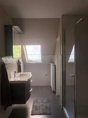 Ein Badezimmer in der Unterkunft Ferienwohnung Zwischen Marsch u. Geest