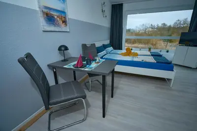 Ein Sitzbereich in der Unterkunft Studio Sam