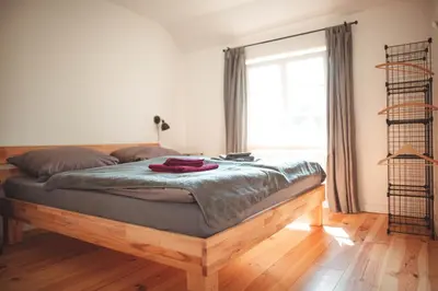 Ein Bett oder Betten in einem Zimmer der Unterkunft Haus Käthe am Deich
