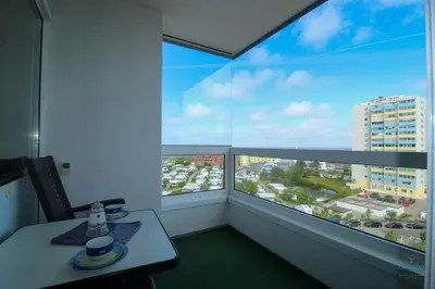 Ein Balkon oder eine Terrasse in der Unterkunft Urlaub mit spektakulärer Aussicht auf das Wattenmeer