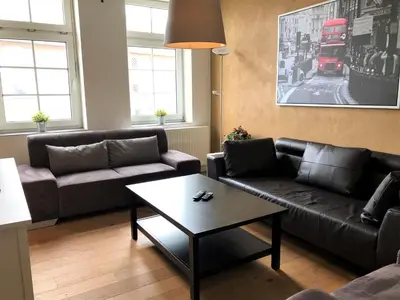 Ein Sitzbereich in der Unterkunft Haus Meerliebe, Whg 2