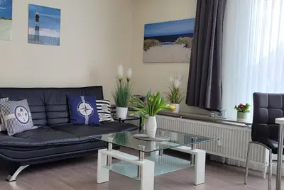 Ein Sitzbereich in der Unterkunft TOP Lage, FeWo an der Familienlagune Hundestrand