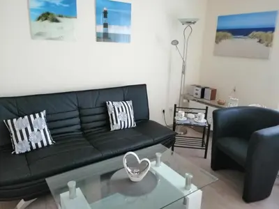 Ein Sitzbereich in der Unterkunft TOP Lage, FeWo an der Familienlagune Hundestrand