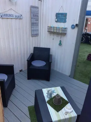 Ein Sitzbereich in der Unterkunft Ferienwohnung Herrlichkeit