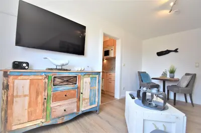 TV/Unterhaltungsangebot in der Unterkunft Haus Schatz am Meer Appartement 11 Schatzinsel