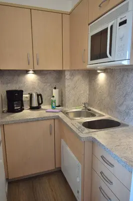 Küche/Küchenzeile in der Unterkunft Haus Schatz am Meer Appartement 11 Schatzinsel