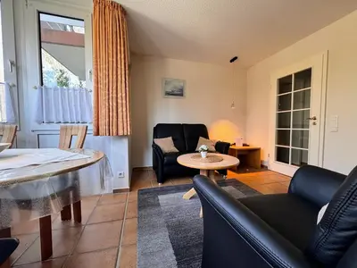 Ein Sitzbereich in der Unterkunft Haus Elbstrom, Whg. 23