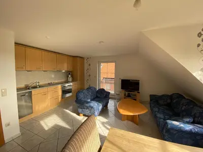 Küche/Küchenzeile in der Unterkunft Ferienwohnung am Deichweg