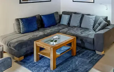 Ein Sitzbereich in der Unterkunft Nice Apartment In Friedrichskoog Spitze