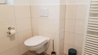 Ein Badezimmer in der Unterkunft Wremer Seemöwe