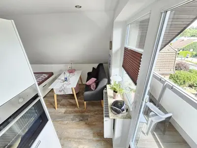 Ein Sitzbereich in der Unterkunft Appartementhaus Kogge Wohnung 9