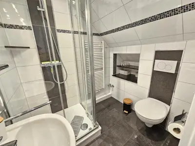 Ein Badezimmer in der Unterkunft Appartementhaus Kogge Wohnung 9